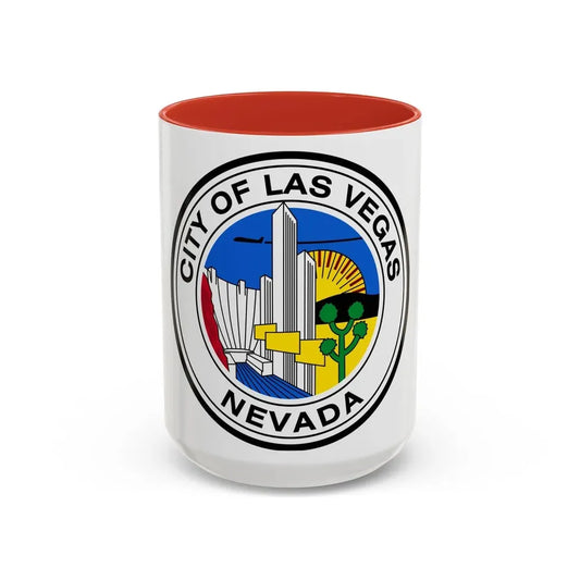 Seal of Las Vegas Nevada - Accent Coffee Mug 15oz Red - Go Mug Yourself