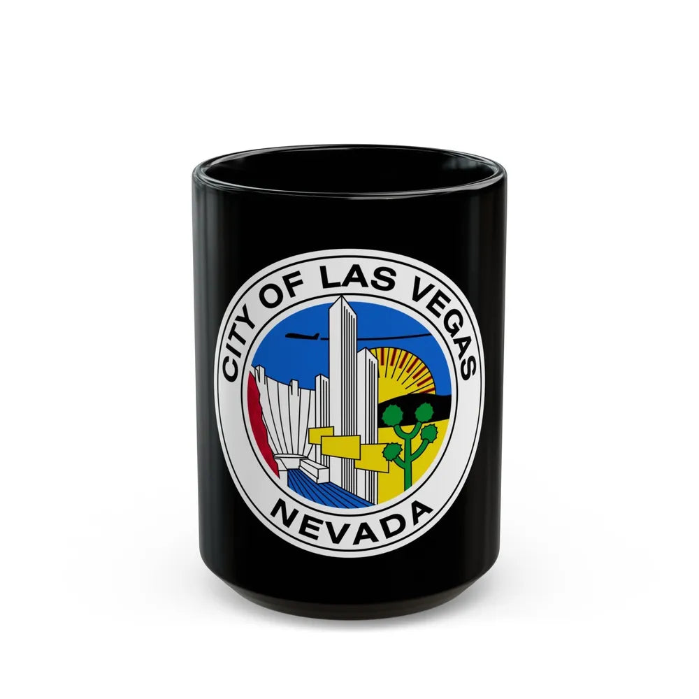 Seal of Las Vegas Nevada - Black Coffee Mug-15oz-Go Mug Yourself