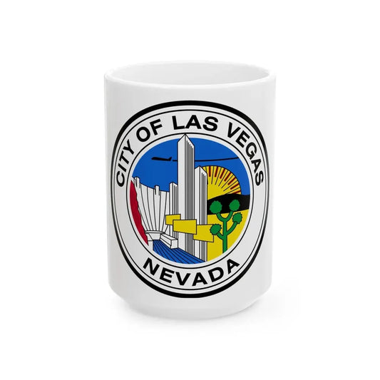 Seal of Las Vegas Nevada - White Coffee Mug 15oz - Go Mug Yourself