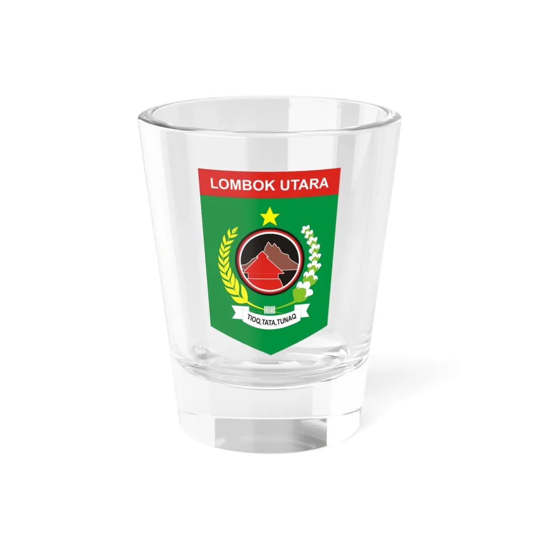 Seal of Lombok Utara Regency (Indonesia) (Coat of Arms) Shot Glass 1.5oz 1.5oz - Go Mug Yourself