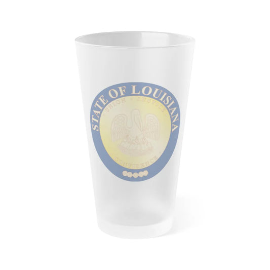 Seal of Louisiana 1902 2006 - Frosted Pint Glass 16oz-16oz-Frosted-Go Mug Yourself