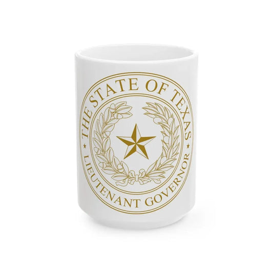 Seal of Lt Governor of Texas - White Coffee Mug 15oz - Go Mug Yourself
