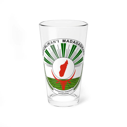 Seal of Madagascar 1993-1998 (Madagascar) (Coat of Arms) Pint Glass 16oz 16oz - Go Mug Yourself