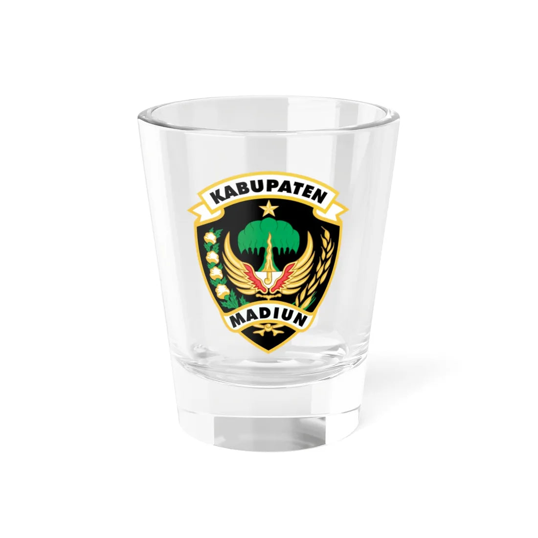 Seal of Madiun Regency (Indonesia) (Coat of Arms) Shot Glass 1.5oz 1.5oz - Go Mug Yourself