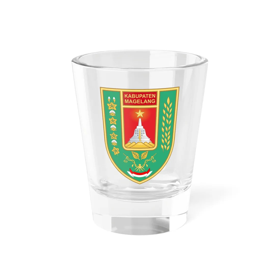 Seal of Magelang Regency (Indonesia) (Coat of Arms) Shot Glass 1.5oz 1.5oz - Go Mug Yourself