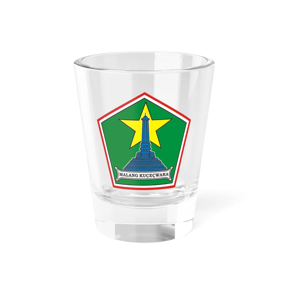Seal of Malang City Logo Kota Malang (Indonesia) (Coat of Arms) Shot Glass 1.5oz 1.5oz - Go Mug Yourself