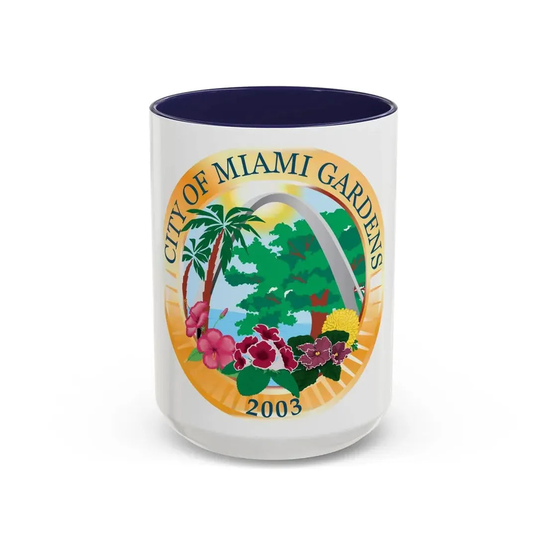 Seal of Miami Gardens Florida - Accent Coffee Mug 15oz Navy - Go Mug Yourself
