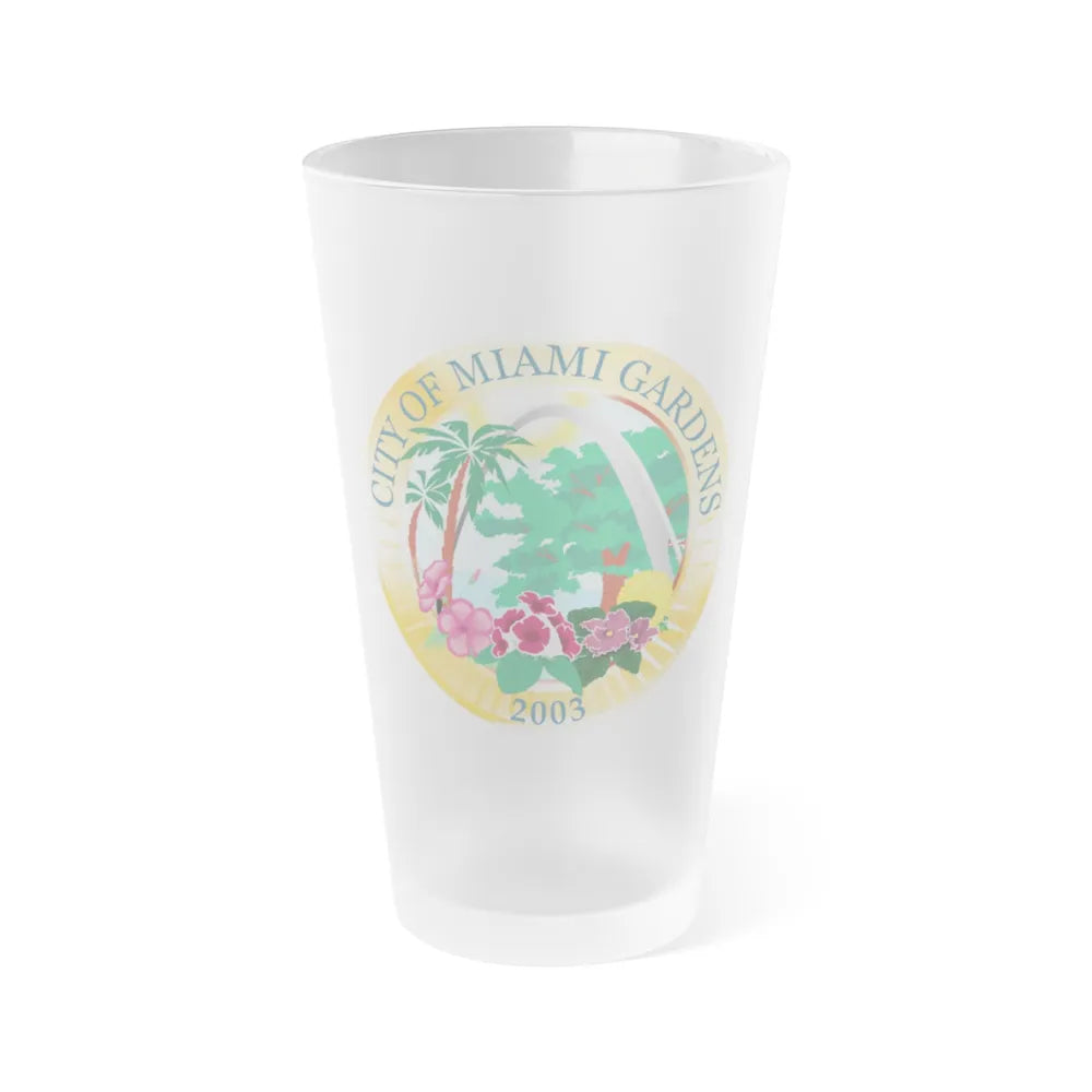 Seal of Miami Gardens Florida - Frosted Pint Glass 16oz-16oz-Frosted-Go Mug Yourself