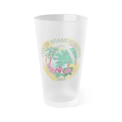 Seal of Miami Gardens Florida - Frosted Pint Glass 16oz 16oz Frosted - Go Mug Yourself