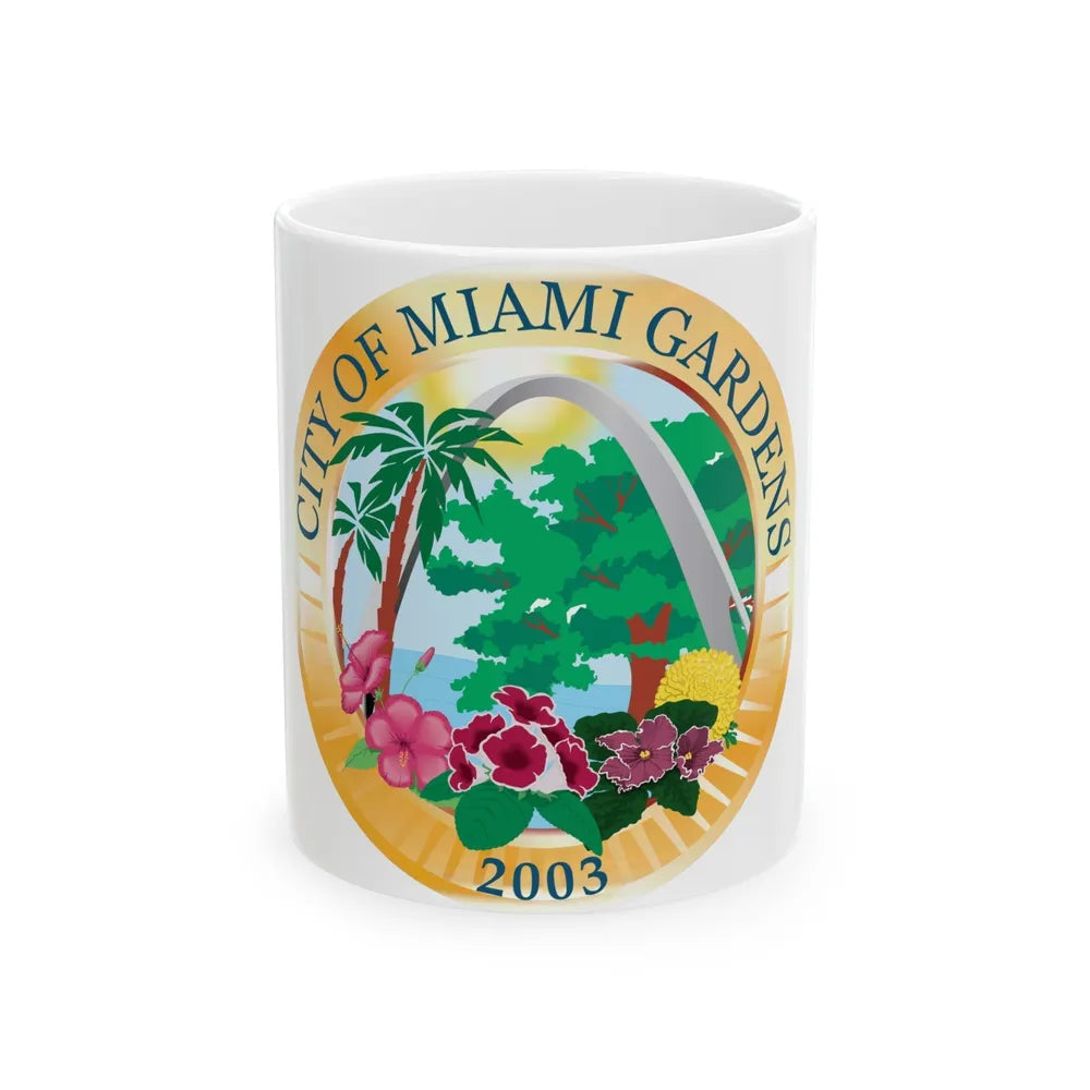 Seal of Miami Gardens Florida - White Coffee Mug-11oz-Go Mug Yourself