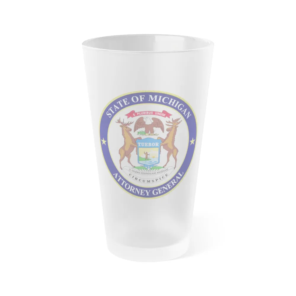 Seal of Michigan Attorney General - Frosted Pint Glass 16oz-16oz-Frosted-Go Mug Yourself