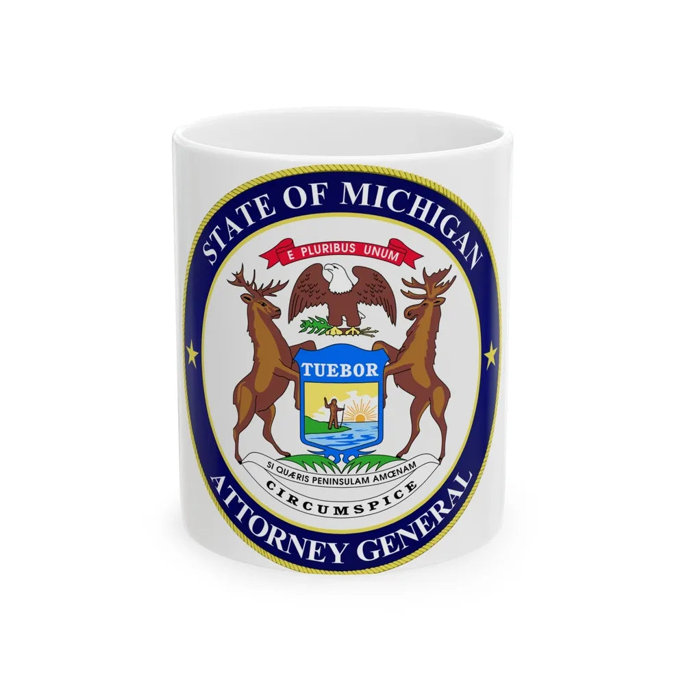 Seal of Michigan Attorney General - White Coffee Mug-11oz-Go Mug Yourself