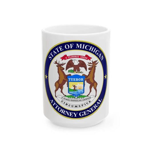 Seal of Michigan Attorney General - White Coffee Mug 15oz - Go Mug Yourself