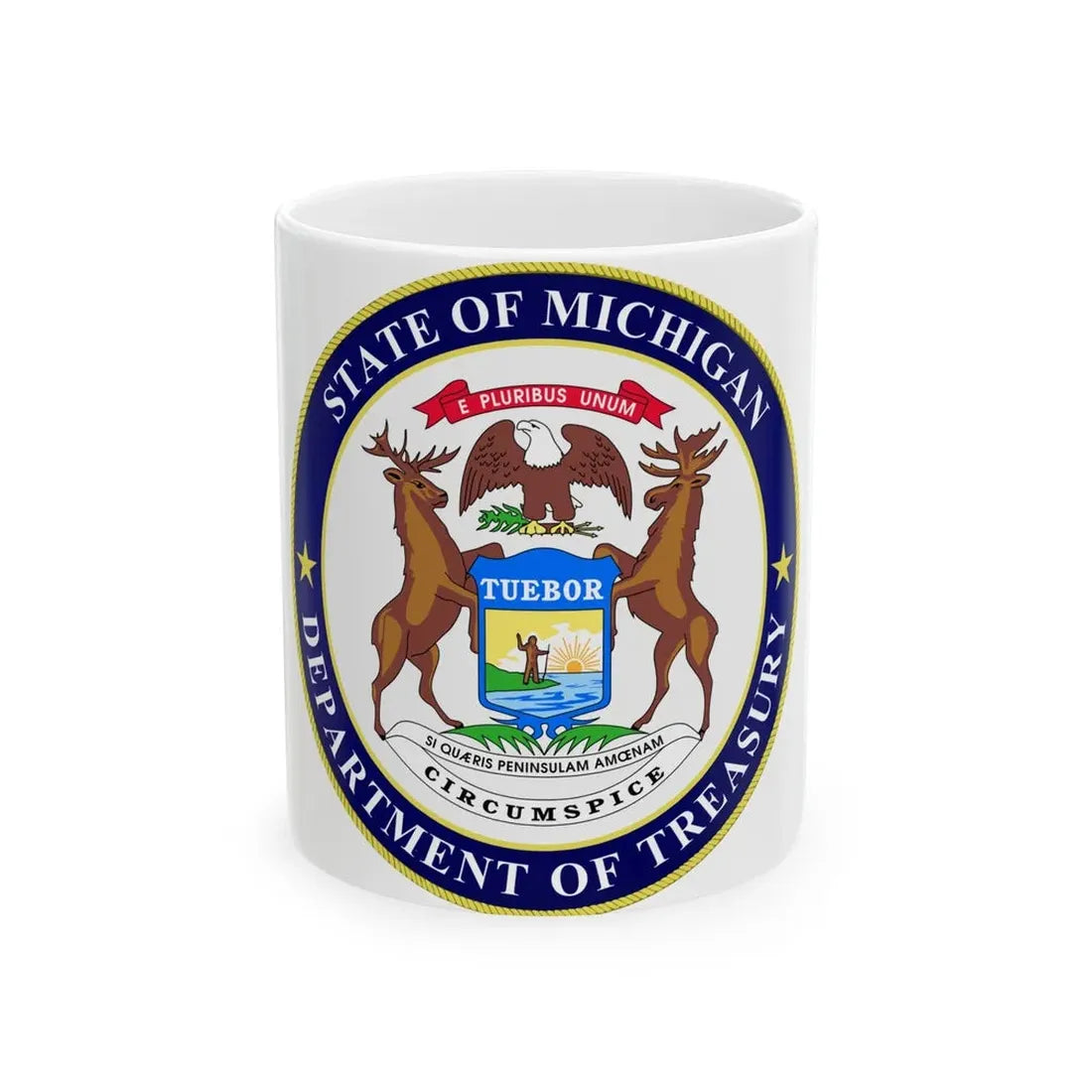 Seal of Michigan Department of Treasury - White Coffee Mug 11oz - Go Mug Yourself