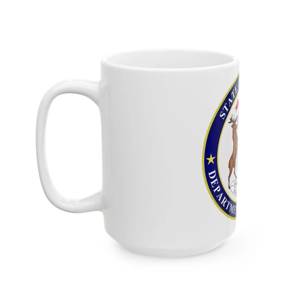 Seal of Michigan Department of Treasury - White Coffee Mug-Go Mug Yourself