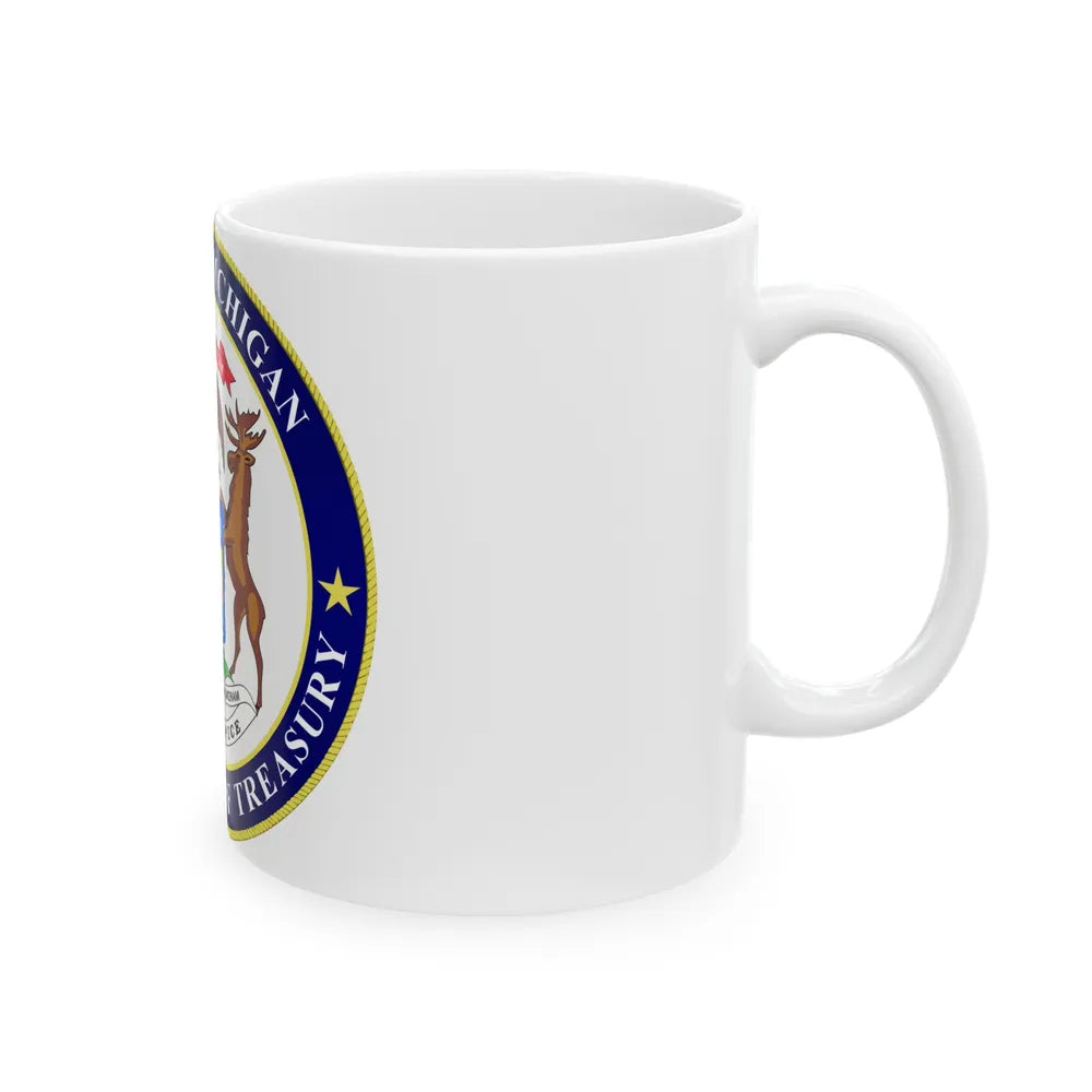 Seal of Michigan Department of Treasury - White Coffee Mug-Go Mug Yourself