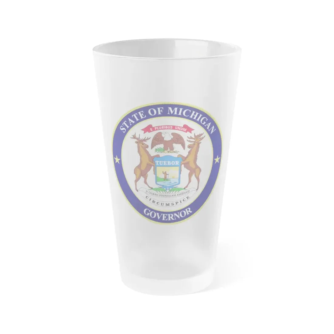 Seal of Michigan Governor - Frosted Pint Glass 16oz 16oz Frosted - Go Mug Yourself
