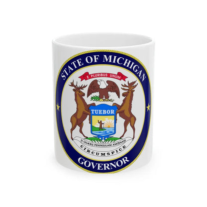 Seal of Michigan Governor - White Coffee Mug-11oz-Go Mug Yourself