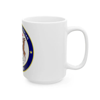 Seal of Michigan Governor - White Coffee Mug-Go Mug Yourself