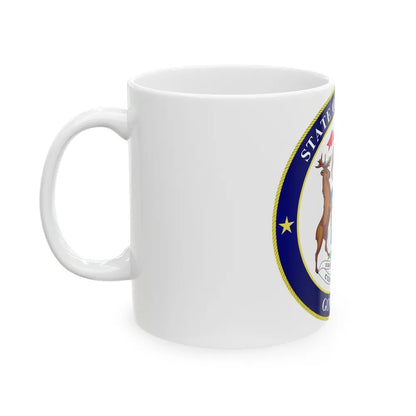 Seal of Michigan Governor - White Coffee Mug-Go Mug Yourself