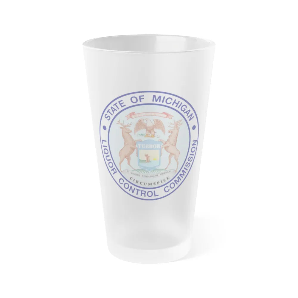 Seal of Michigan Liquor Control Commission - Frosted Pint Glass 16oz-16oz-Frosted-Go Mug Yourself