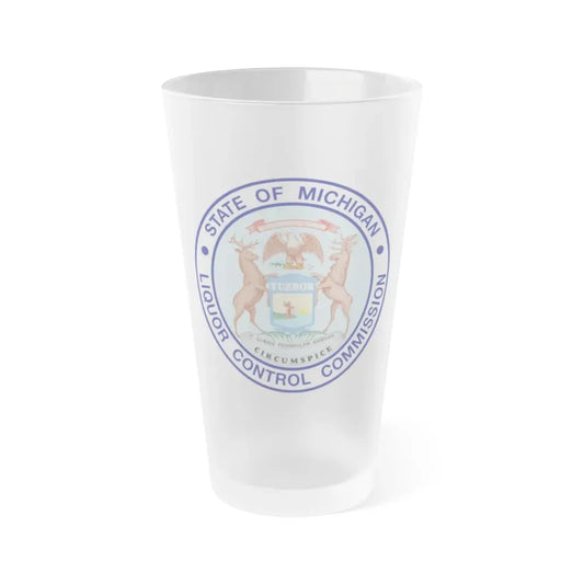 Seal of Michigan Liquor Control Commission - Frosted Pint Glass 16oz 16oz Frosted - Go Mug Yourself