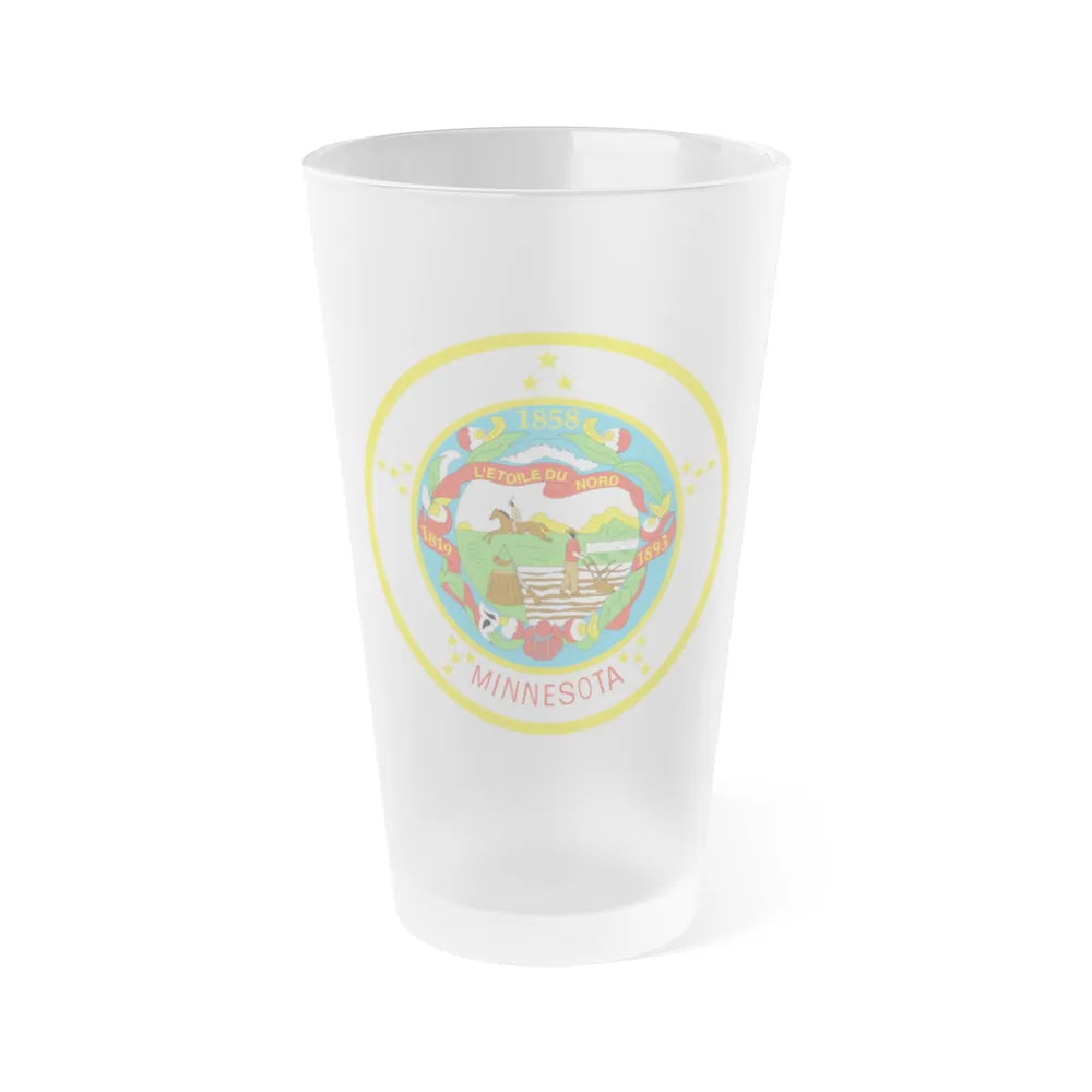 Seal of Minnesota 1858 1971 - Frosted Pint Glass 16oz-16oz-Frosted-Go Mug Yourself