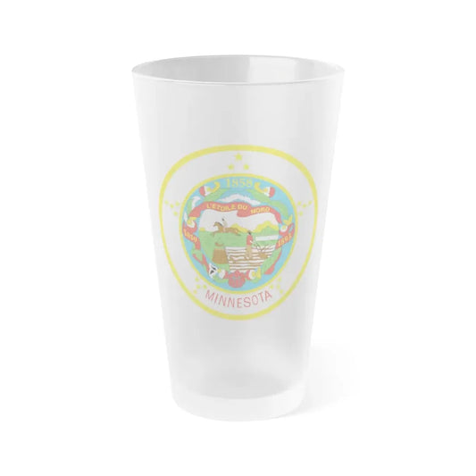 Seal of Minnesota 1858 1971 - Frosted Pint Glass 16oz 16oz Frosted - Go Mug Yourself