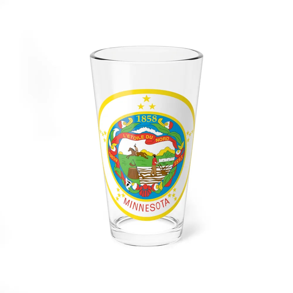 Seal of Minnesota 1858 1971 - Pint Glass 16oz-16oz-Go Mug Yourself