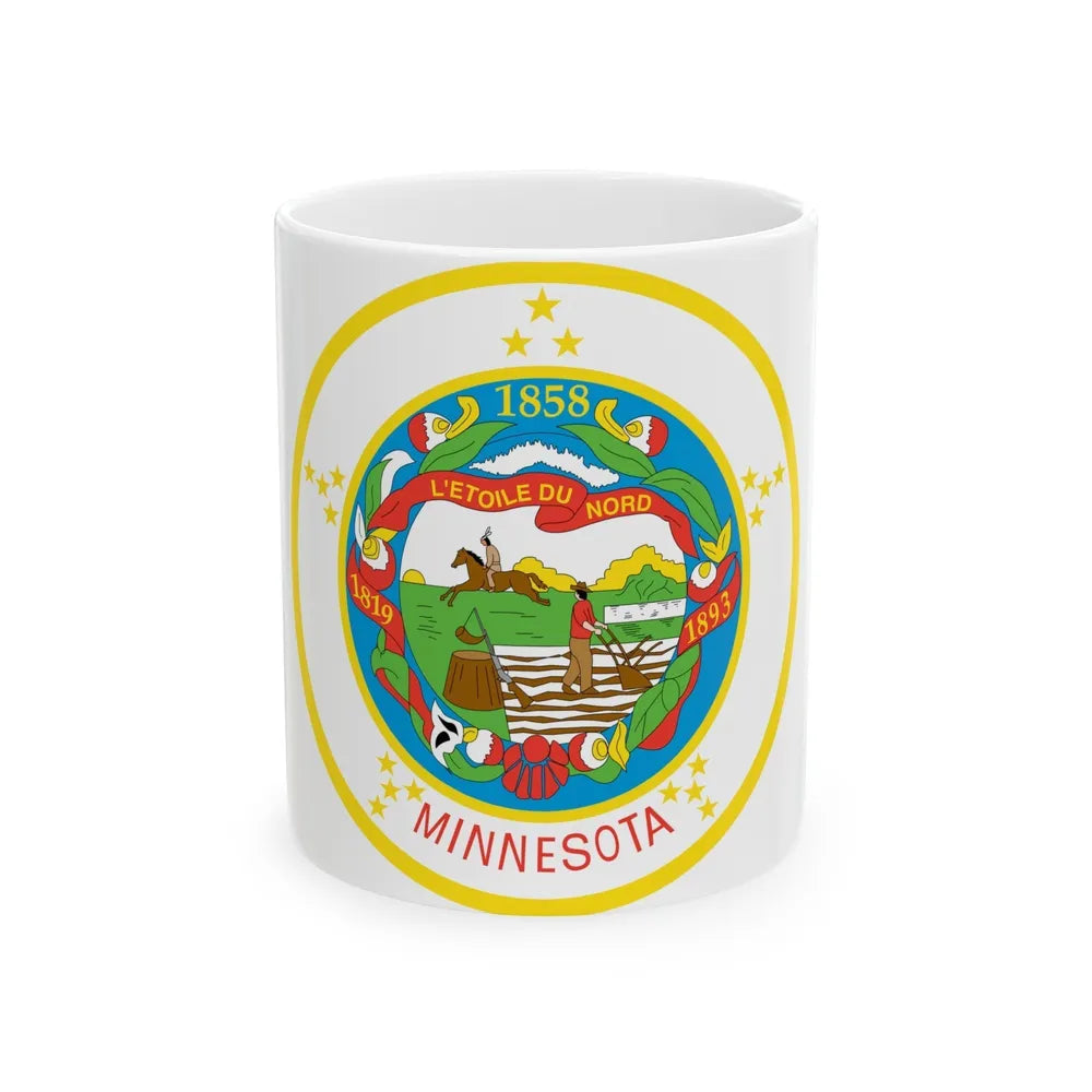 Seal of Minnesota 1858 1971 - White Coffee Mug-11oz-Go Mug Yourself