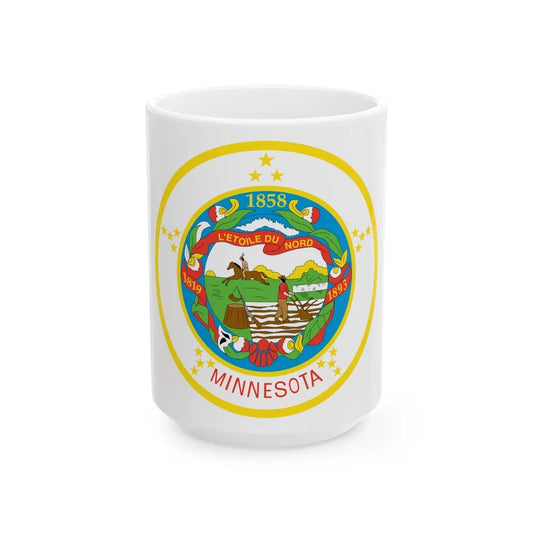 Seal of Minnesota 1858 1971 - White Coffee Mug-15oz-Go Mug Yourself