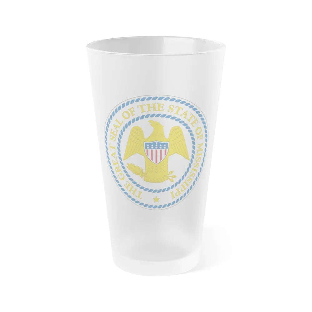 Seal of Mississippi 1879 2014 - Frosted Pint Glass 16oz-16oz-Frosted-Go Mug Yourself