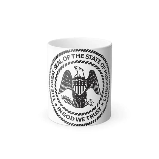 Seal of Mississippi BW - Color Changing Coffee Mug 11oz - Go Mug Yourself