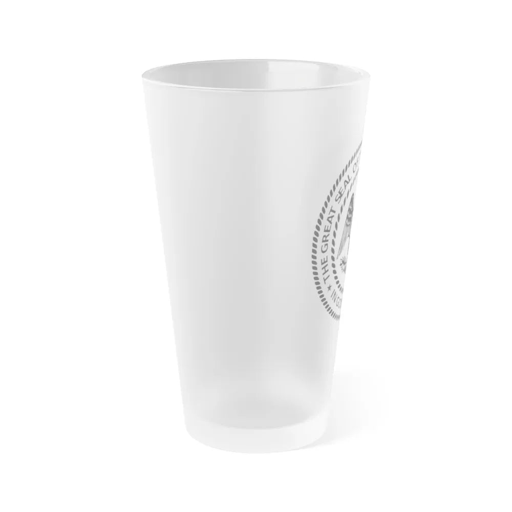 Seal of Mississippi BW - Frosted Pint Glass 16oz-Go Mug Yourself