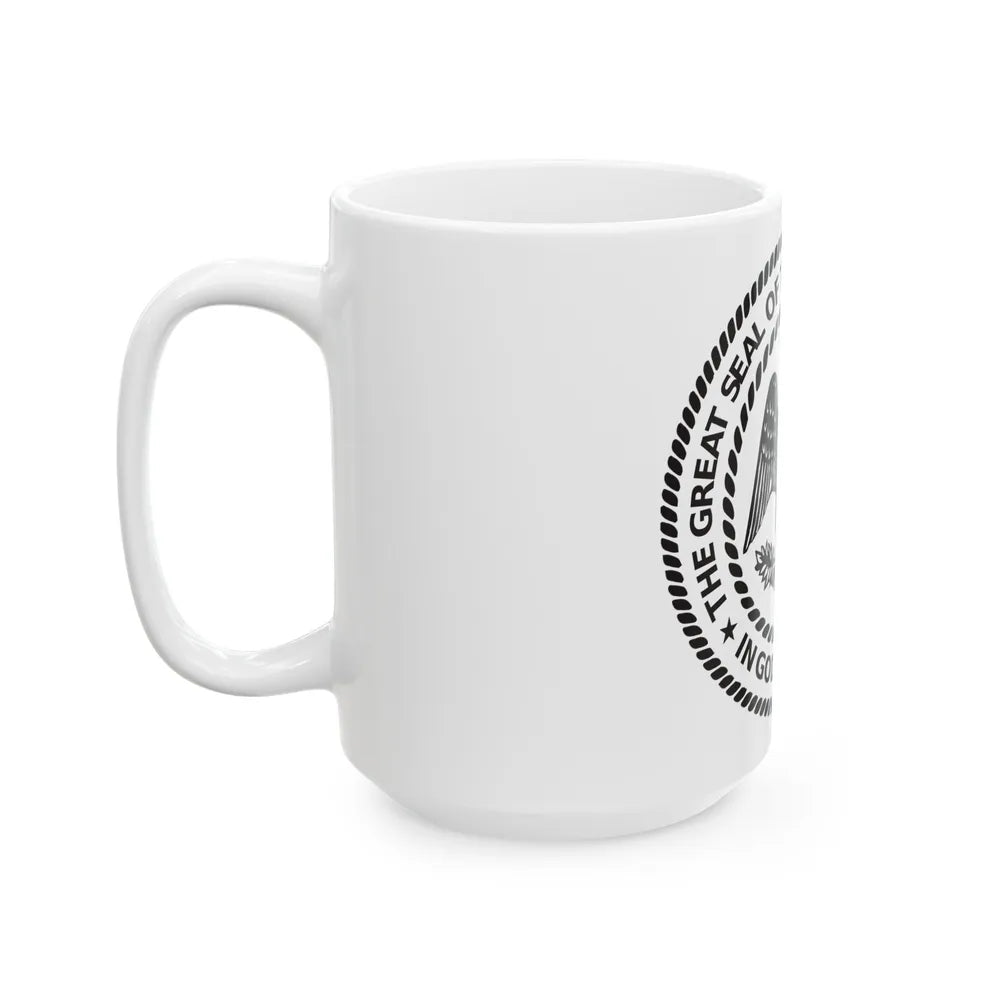 Seal of Mississippi BW - White Coffee Mug-Go Mug Yourself