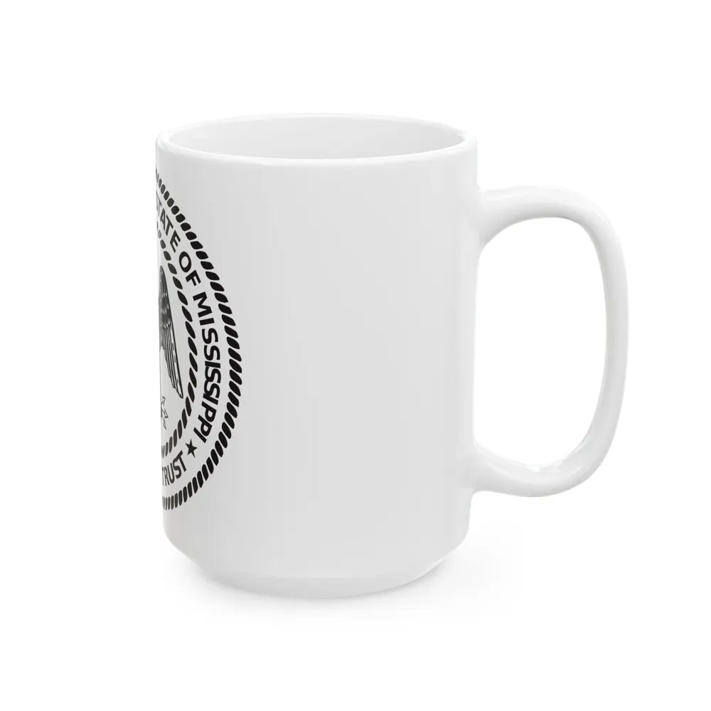 Seal of Mississippi BW - White Coffee Mug-Go Mug Yourself