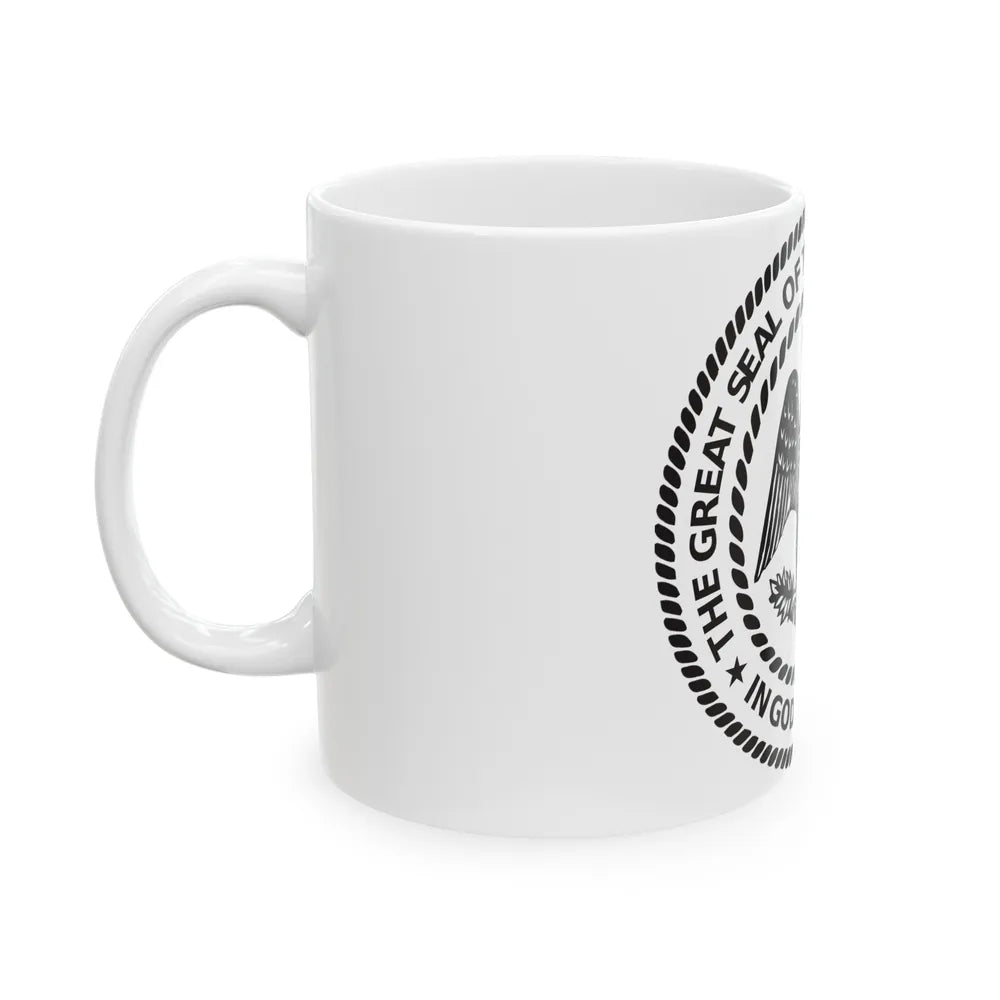 Seal of Mississippi BW - White Coffee Mug-Go Mug Yourself