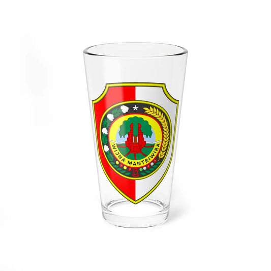 Seal of Mojokerto Regency (Indonesia) (Coat of Arms) Pint Glass 16oz 16oz - Go Mug Yourself