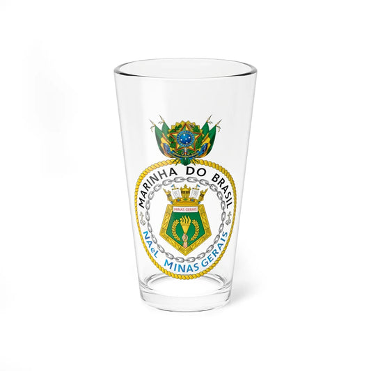 Seal of NAeL Minas Gerais A11 1960 (Brazil) (Coat of Arms) Pint Glass 16oz 16oz - Go Mug Yourself