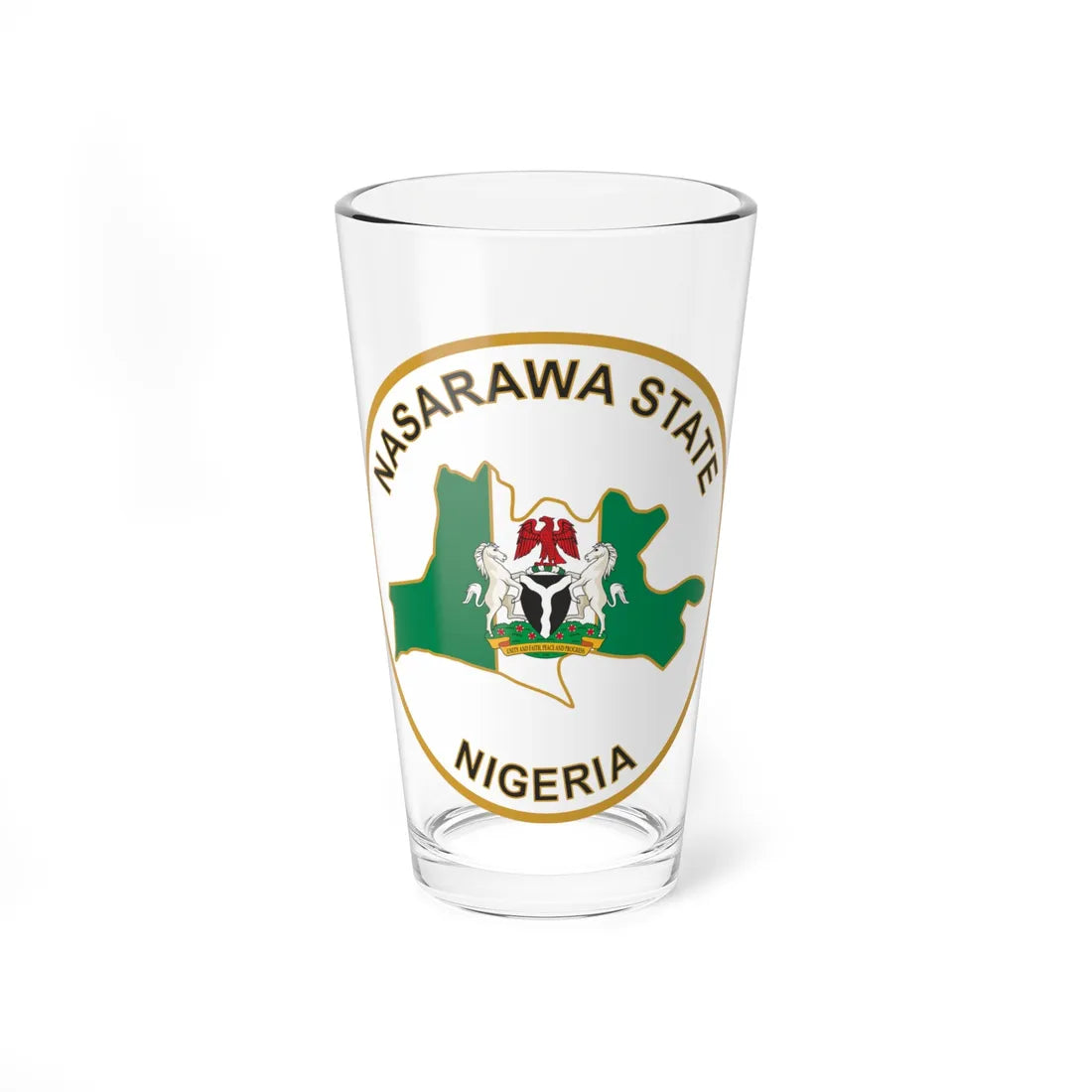 Seal of Nasarawa State (Niger) (Coat of Arms) Pint Glass 16oz 16oz - Go Mug Yourself
