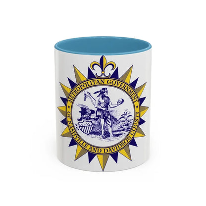 Seal of Nashville Tennessee - Accent Coffee Mug 11oz Light Blue - Go Mug Yourself
