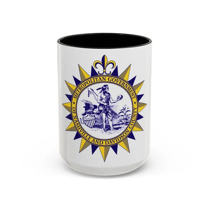 Seal of Nashville Tennessee - Accent Coffee Mug 15oz Black - Go Mug Yourself