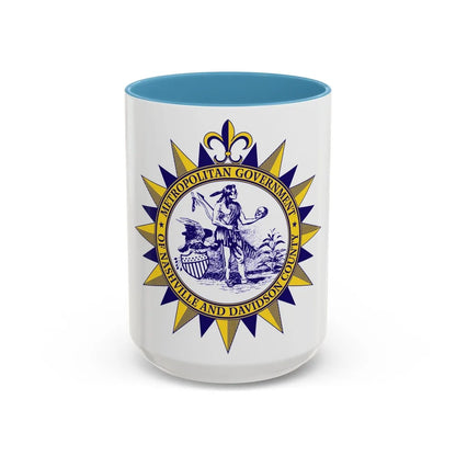 Seal of Nashville Tennessee - Accent Coffee Mug-15oz-Light Blue-Go Mug Yourself