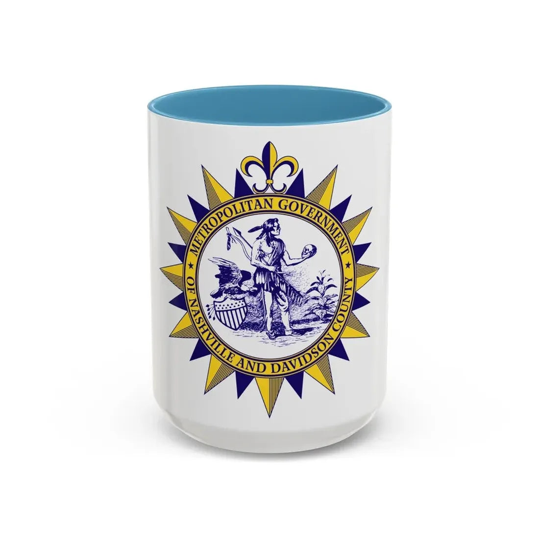 Seal of Nashville Tennessee - Accent Coffee Mug 15oz Light Blue - Go Mug Yourself