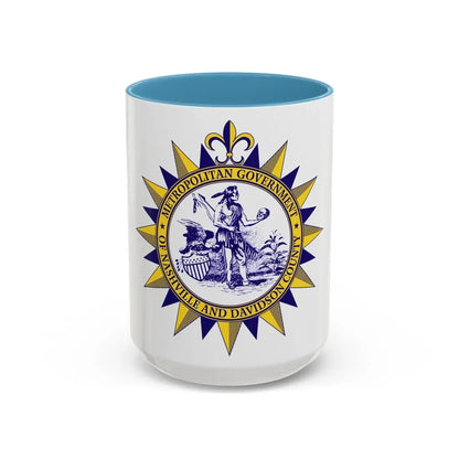 Seal of Nashville Tennessee - Accent Coffee Mug 15oz Light Blue - Go Mug Yourself