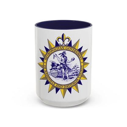 Seal of Nashville Tennessee - Accent Coffee Mug 15oz Navy - Go Mug Yourself