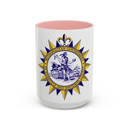 Seal of Nashville Tennessee - Accent Coffee Mug 15oz Pink - Go Mug Yourself