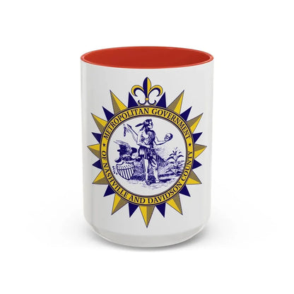Seal of Nashville Tennessee - Accent Coffee Mug 15oz Red - Go Mug Yourself
