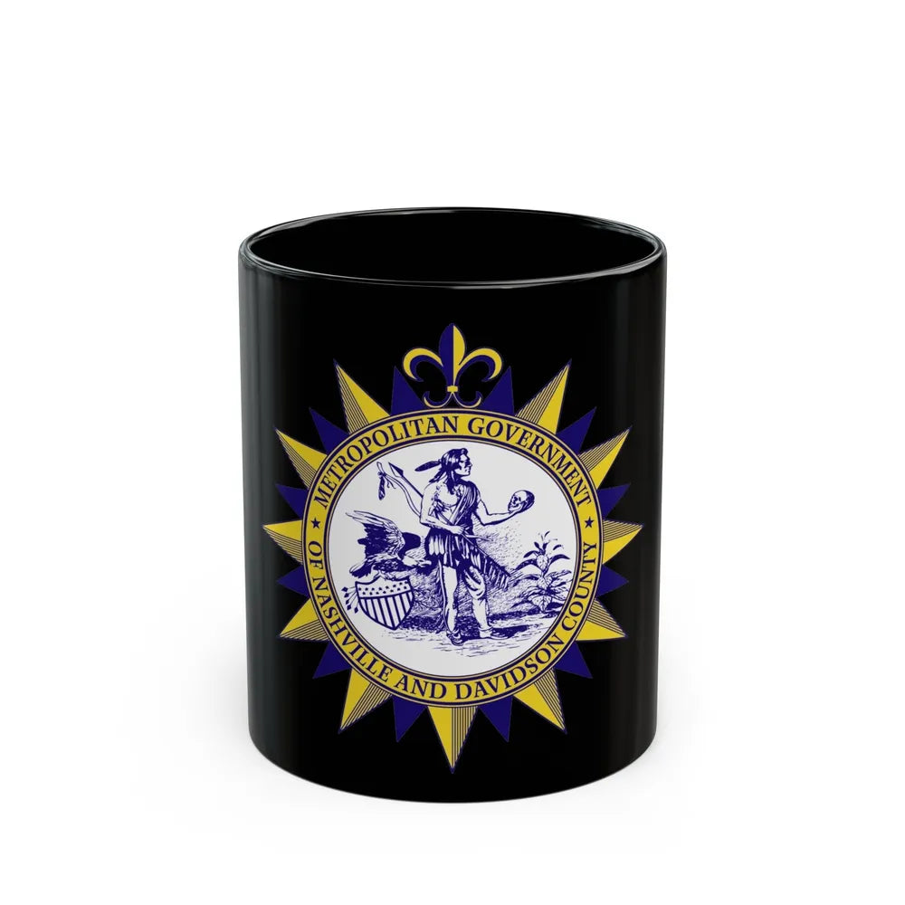 Seal of Nashville Tennessee - Black Coffee Mug-11oz-Go Mug Yourself