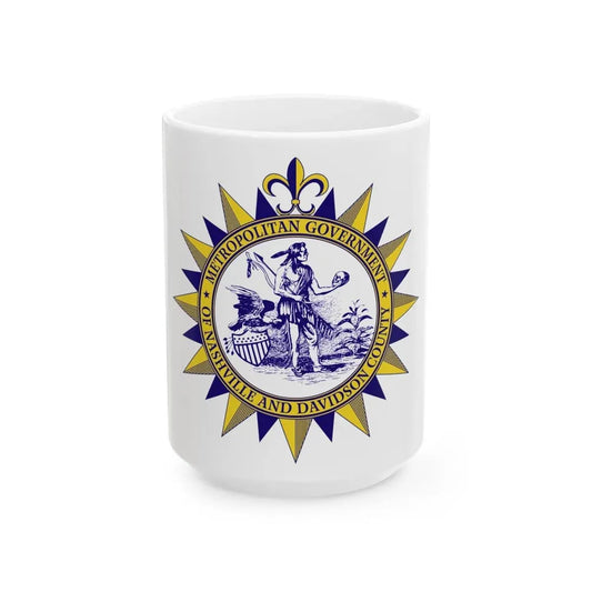 Seal of Nashville Tennessee - White Coffee Mug 15oz - Go Mug Yourself